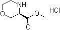 structure of CAS# 1187929-55-0, (3R)-3-Morpholinecarboxylic acid methyl ester hydrochloride (1:1)