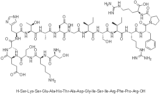CAS 登录号：1188512-86-8, L-丝氨酰-L-赖氨酰-L-丝氨酰-L-alpha-谷氨酰-L-丙氨酰-L-组氨酰-L-苏氨酰-L-丙氨酰-L-alpha-天冬氨酰甘氨酰-L-异亮氨酰-L-丝氨酰-L-异亮氨酰-L-精氨酰-L-苯丙氨酰-L-脯氨酰-L-精氨酸
