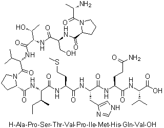 CAS # 1188512-94-8, L-Alanyl-L-prolyl-L-seryl-L-threonyl-L-valyl-L-prolyl-L-isoleucyl-L-methionyl-L-histidyl-L-glutaminyl-L-valine