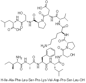 CAS 登录号：1188513-00-9, L-异亮氨酰-L-丙氨酰-L-苯丙氨酰-L-亮氨酰-L-丝氨酰-L-脯氨酰-L-赖氨酰-L-缬氨酰-L-alpha-天冬氨酰-L-脯氨酰-L-丝氨酰-L-亮氨酸
