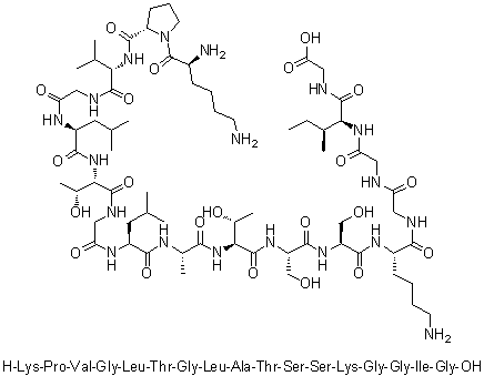 CAS # 1188513-08-7, L-Lysyl-L-prolyl-L-valylglycyl-L-leucyl-L-threonylglycyl-L-leucyl-L-alanyl-L-threonyl-L-seryl-L-seryl-L-lysylglycylglycyl-L-isoleucyl-glycine