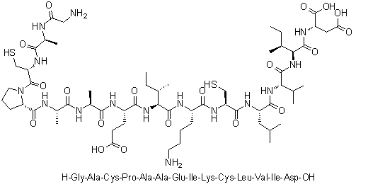 CAS 登录号：1188513-09-8, 甘氨酰-L-丙氨酰-L-半胱氨酰-L-脯氨酰-L-丙氨酰-L-丙氨酰-L-alpha-谷氨酰-L-异亮氨酰-L-赖氨酰-L-半胱氨酰-L-亮氨酰-L-缬氨酰-L-异亮氨酰-L-天冬氨酸