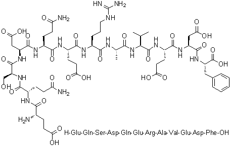 CAS # 1188513-21-4, L-alpha-Glutamyl-L-glutaminyl-L-seryl-L-alpha-aspartyl-L-glutaminyl-L-alpha-glutamyl-L-arginyl-L-alanyl-L-valyl-L-alpha-glutamyl-L-alpha-aspartyl-L-phenylalanine