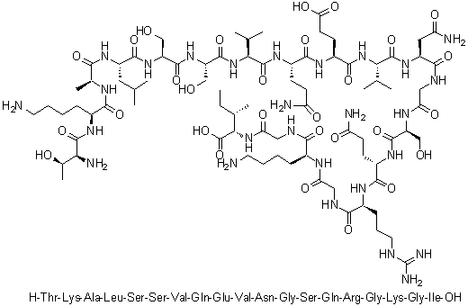 CAS # 1188513-22-5, L-Threonyl-L-lysyl-L-alanyl-L-leucyl-L-seryl-L-seryl-L-valyl-L-glutaminyl-L-alpha-glutamyl-L-valyl-L-asparaginylglycyl-L-seryl-L-glutaminyl-L-arginylglycyl-L-lysylglycyl-L-isoleucine