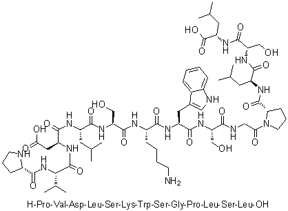 CAS # 1188513-27-0, L-Prolyl-L-valyl-L-alpha-aspartyl-L-leucyl-L-seryl-L-lysyl-L-tryptophyl-L-serylglycyl-L-prolyl-L-leucyl-L-seryl-L-leucine