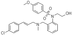 structure of CAS# 1188890-40-5, N-[2-[[[(2E)-3-(4-氯苯基)-2-丙烯-1-基]甲基氨基]甲基]苯基]-N-(2-羟基乙基)-4-甲氧基苯磺酰胺