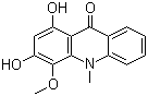 structure of CAS# 1189362-86-4, 1,3-二羟基-4-甲氧基-10-甲基吖啶-9(10H)-酮