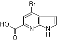 structure of CAS# 1190321-81-3, 4-Bromo-1H-pyrrolo[2,3-b]pyridine-6-carboxylic acid