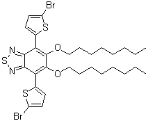 structure of CAS# 1192352-10-5, 4,7-Bis(5-bromo-2-thienyl)-5,6-bis(octyloxy)-2,1,3-benzothiadiazole