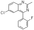structure of CAS# 119401-13-7, 6-氯-2-甲基-4-(2-氟苯基)喹唑啉