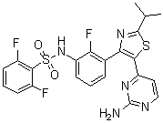 CAS 登录号：1195765-47-9, N-[3-[5-(2-氨基-4-嘧啶基)-2-(1-甲基乙基)-4-噻唑基]-2-氟苯基]-2,6-二氟苯磺酰胺