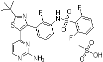 structure of CAS# 1195768-06-9, Dabrafenib mesylate