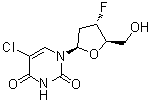 structure of CAS# 119644-22-3, 2',3'-二脱氧-3'-氟-5-氯尿苷