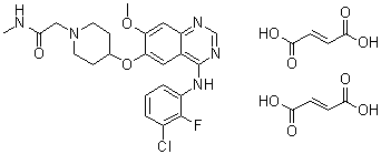 CAS 登录号：1196531-39-1, 4-[[4-[(3-氯-2-氟苯基)氨基]-7-甲氧基-6-喹唑啉基]氧基]-N-甲基-1-哌啶乙酰胺二富马酸盐