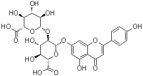 CAS # 119738-57-7, Clerodendrin (glycoside), Clerodendrin, 5-Hydroxy-2-(4-hydroxyphenyl)-4-oxo-4H-1-benzopyran-7-yl 2-O-beta-D-glucopyranuronosyl-beta-D-glucopyranosiduronic acid