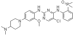 structure of CAS# 1197958-12-5, 5-氯-N2-[4-[4-(二甲基氨基)-1-哌啶基]-2-甲氧基苯基]-N4-[2-(二甲基亚膦酰)苯基]-2,4-嘧啶二胺
