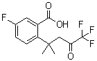 CAS 登录号：1198785-53-3, 5-氟-2-(4,4,4-三氟-1,1-二甲基-3-氧代丁基)苯甲酸