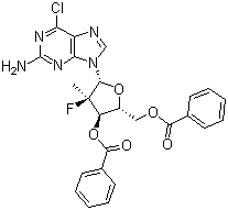 CAS # 1199809-26-1, 6-Chloro-9-[(2R)-3,5-di-O-benzoyl-2-deoxy-2-fluoro-2-methyl-beta-D-erythro-pentofuranosyl]-9H-purin-2-amine