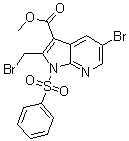 CAS 登录号：1200130-73-9, 5-溴-2-(溴甲基)-1-(苯磺酰基)-1H-吡咯并[2,3-b]吡啶-3-羧酸甲酯