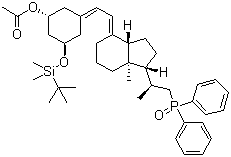 CAS 登录号：1201795-13-2, (1R,3R,5Z)-3-[(叔丁基)二甲基硅氧基]-5-[(2E)-2-[(1R,3aS,7aR)-1-[(1S)-2-(二苯基膦酰基)-1-甲基乙基]八氢-7a-甲基-4H-茚-4-亚基]亚乙基]环己醇乙酸酯