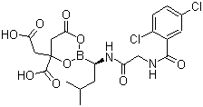structure of CAS# 1201902-80-8, 4-羧基-2-[(1R)-1-[[2-[(2,5-二氯苯甲酰基)氨基]乙酰基]氨基]-3-甲基丁基]-6-氧代-1,3,2-二氧硼杂环己-4-乙酸