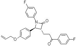 structure of CAS# 1202579-25-6, (3R,4S)-1-(4-氟苯基)-3-[3-(4-氟苯基)-3-氧代丙基]-4-[4-(2-丙烯-1-基氧基)苯基]-2-氮杂环丁酮