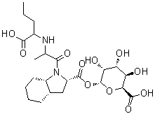 [2S-[1[R*(R*)],2alpha,3abeta,7abeta]]-beta-D-Glucopyranuronic acid 1-[1-[2-[(1-carboxybutyl)amino]-1-oxopropyl]octahydro-1H-indole-2-carboxylate] molecular structure (CAS 120381-56-8)