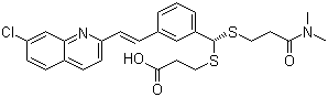 CAS # 120443-16-5, Verlukast, MK-679, 3-[[(R)-[3-[(1E)-2-(7-Chloro-2-quinolinyl)ethenyl]phenyl][[3-(dimethylamino)-3-oxopropyl]thio]methyl]thio]propanoic acid