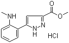 structure of CAS# 1204580-90-4, 5-[2-(甲基氨基)苯基]-1H-吡唑-3-羧酸甲酯盐酸盐