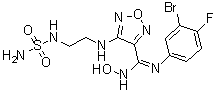 CAS # 1204669-37-3, 4-[[2-[(Aminosulfonyl)amino]ethyl]amino]-N'-(3-bromo-4-fluorophenyl)-N-hydroxy-1,2,5-oxadiazole-3-carboximidamide