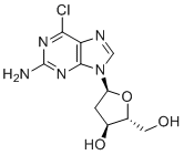 structure of CAS# 120595-72-4, 6-Chloro-9-(2-deoxy-beta-D-erythro-pentofuranosyl)-9H-purin-2-amine
