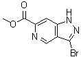 structure of CAS# 1206979-28-3, 3-Bromo-1H-pyrazolo[4,3-c]pyridine-6-carboxylic acid methyl ester