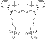 structure of CAS# 120724-84-7, 2-[3-[3,3-二甲基-1-(4-磺酸基丁基)-1,3-二氢吲哚-2-亚基]丙烯基]-3,3-二甲基-1-(4-磺酸基丁基)-3H-吲哚鎓内盐钠盐