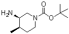 structure of CAS# 1207853-61-9, (3R,4R)-3-Amino-4-methyl-1-piperidinecarboxylic acid 1,1-dimethylethyl ester