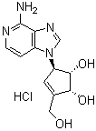 structure of CAS# 120964-45-6, (1S,2R,5R)-5-(4-Amino-1H-imidazo[4,5-c]pyridin-1-yl)-3-(hydroxymethyl)-3-cyclopentene-1,2-diol hydrochloride (1:1)