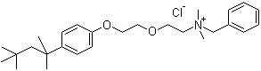 CAS 登录号：121-54-0, 苄索氯铵, 苄己铵, 苄基二甲基[2-[2-[4-(1,1,3,3-四甲基丁基)苯氧基]乙氧基]乙基]氯化铵