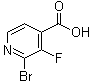 structure of CAS# 1211530-89-0, 2-Bromo-3-fluoro-4-pyridinecarboxylic acid