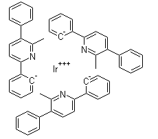 structure of CAS# 1215692-54-8, Tris[2-(6-methyl-5-phenyl-2-pyridinyl)phenyl]-iridium