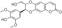 CAS # 121700-26-3, Moluccanin, trans-2,3-Dihydro-3-(4-hydroxy-3,5-dimethoxyphenyl)-2-(hydroxymethyl)-7H-pyrano[2,3-g]-1,4-benzodioxin-7-one