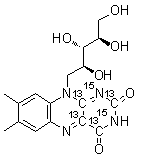 structure of CAS# 1217461-14-7, 核黄素-2,4,4a,10a-<sup>13</sup>C<sub>4</sub>-1,3-<sup>15</sup>N<sub>2</sub>