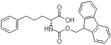 structure of CAS# 1217731-48-0, (alphaR)-alpha-[[(9H-Fluoren-9-ylmethoxy)carbonyl]amino]benzenepentanoic acid