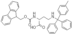 CAS 登录号：1217809-38-5, (2R)-2-[[芴甲氧羰基]氨基]-4-[[(4-甲基苯基)二苯基甲基]氨基]丁酸