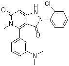 structure of CAS# 1218942-37-0, 2-(2-氯苯基)-4-[3-(二甲基氨基)苯基]-5-甲基-1H-吡唑并[4,3-c]吡啶-3,6(2H,5H)-二酮