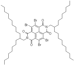 structure of CAS# 1219501-17-3, 4,5,9,10-四溴-2,7-二(2-辛基十二烷基)苯并[lmn][3,8]菲咯啉-1,3,6,8(2H,7H)-四酮