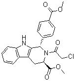 structure of CAS# 1219810-16-8, (1S,3R)-2-(2-氯乙酰基)-2,3,4,9-四氢-1-[4-(甲氧羰基)苯基]-1H-吡啶并[3,4-b]吲哚-3-羧酸甲酯