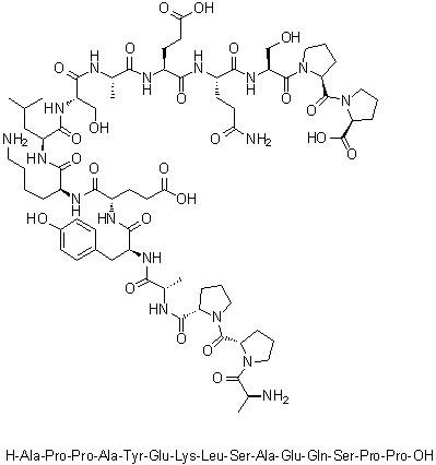 CAS # 1220394-10-4, L-Alanyl-L-prolyl-L-prolyl-L-alanyl-L-tyrosyl-L-alpha-glutamyl-L-lysyl-L-leucyl-L-seryl-L-alanyl-L-alpha-glutamyl-L-glutaminyl-L-seryl-L-prolyl-L-proline