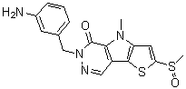 structure of CAS# 1221186-53-3, 6-[(3-氨基苯基)甲基]-4,6-二氢-4-甲基-2-(甲基亚磺酰)-5H-噻吩并[2',3':4,5]吡咯并[2,3-d]哒嗪-5-酮