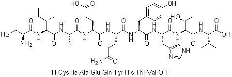 CAS 登录号：1224322-84-2, L-半胱氨酰-L-异亮氨酰-L-丙氨酰-L-alpha-谷氨酰-L-谷氨酰胺酰-L-酪氨酰-L-组氨酰-L-苏氨酰-L-缬氨酸