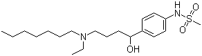 CAS 登录号：122647-31-8, 伊布利特, N-[4-[4-(乙基庚基氨基)-1-羟基丁基]苯基]甲磺酰胺