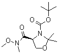 structure of CAS# 122709-21-1, tert-Butyl (S)-4-(methoxy(methyl)carbamoyl)-2,2-dimethyloxazolidine-3-carboxylate